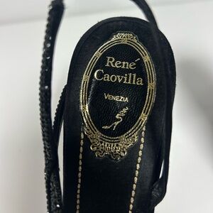 Rene Caovilla Black Heels with beading